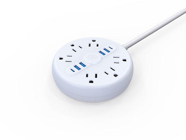 6 Outlets USA Surge Protector Power Strip with 4 USB Ports Socket