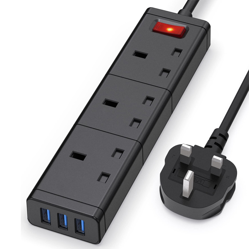 British Standard 4-Bit Fast Charging Socket with USB Port Version Plug