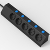 German 5 Outlet Independent Switch Power Strip with Type C Charge