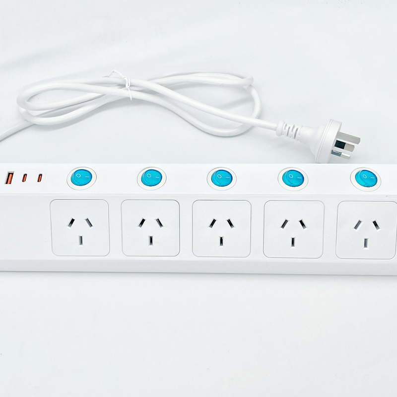 9 Way SAA Surge Protector Extension Socket with USB Type C Ports