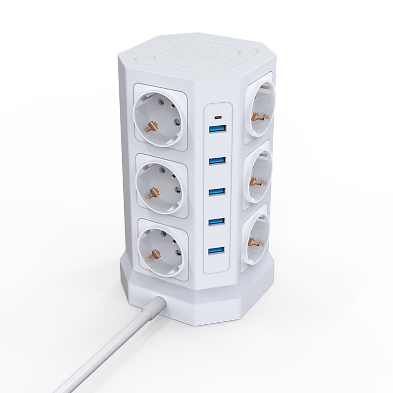 12 Outlet German Surge Protector 5 USB Charge Socket Outlet