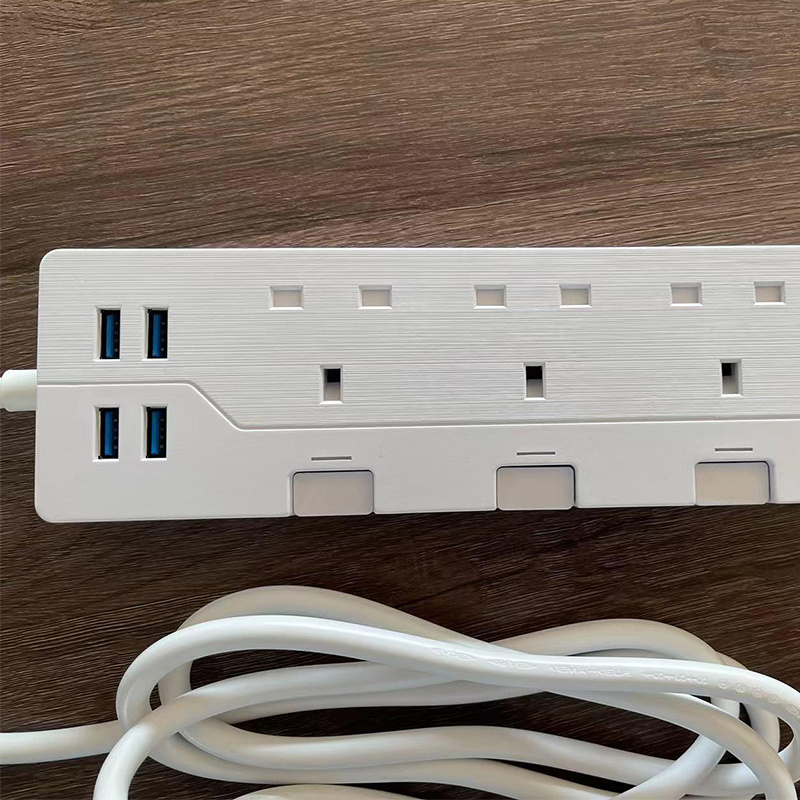 BS Surge Protector Extension Socket with 4 Outlets and 4 USB Ports