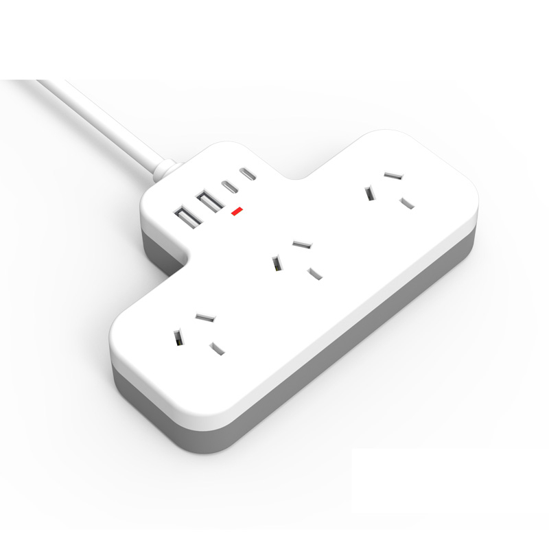 Australian socket with fast charging 3-position long line socket