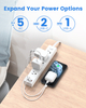  Factory wholesale New White 5 Outlet US Surge Protector Power Strip with 3 USB Charger