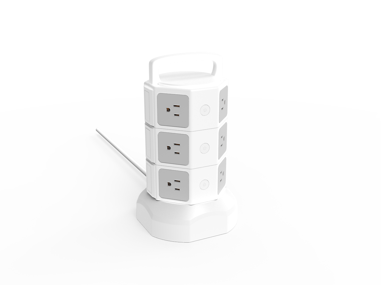 USA Three-story 12 Outlet Tower type US Surge Protector Power Strip with 6 USB Charge