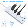 QE880-U 8 Outlet BS Surge Protector with 4 USB Charge