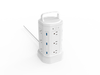 USA 12 Outlet Three-story Tower type US Surge Protector Three-story Tower Power Strip with 6 USB Charge 