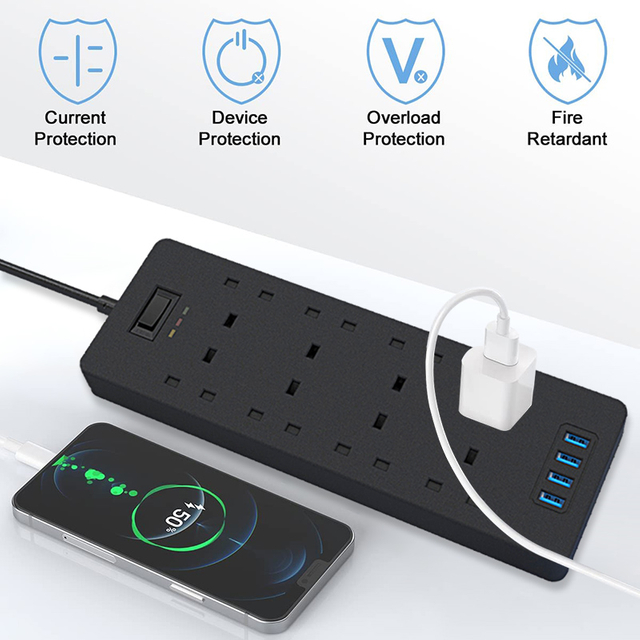 Office Mobile Power Strip Multi-hole USB Extension Socket