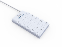 USA 22 Outlet Office US Surge Protector Power Strip with 6 USB Charge 