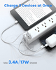  Factory wholesale New White 5 Outlet US Surge Protector Power Strip with 3 USB Charger