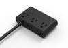 Latest style Black 5 Outlet US Surge Protector Type Power Strip with 2USB-A + 2USB-C Charger