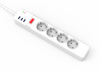 4 way Energy Saving Metal 1 Switch German Surge Protector Multiple Extended Socket with 3 usb charge