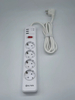 4 way Energy Saving Metal 1 Switch German Surge Protector Multiple Extended Socket with 3 usb charge