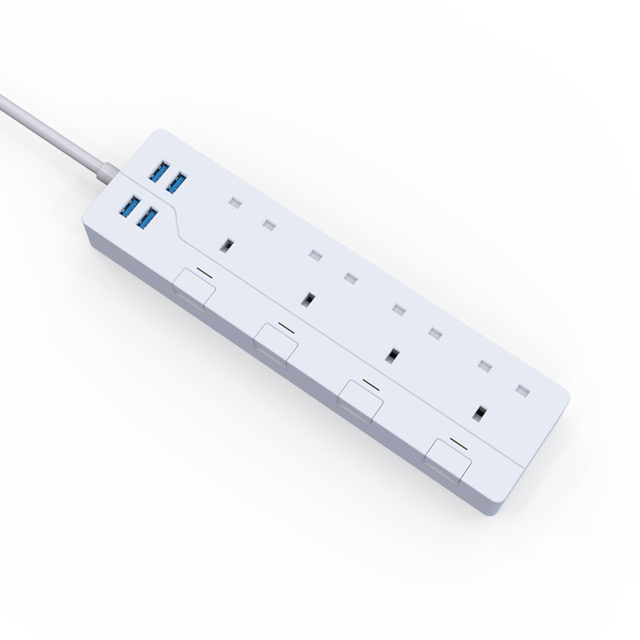 QK480-U 4 Outlet BS Surge Protector with 4 USB Charge