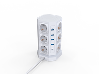 Three-story 12 Outlet US Surge Protector Type c PD Tower type Socket with 4 USB Charge